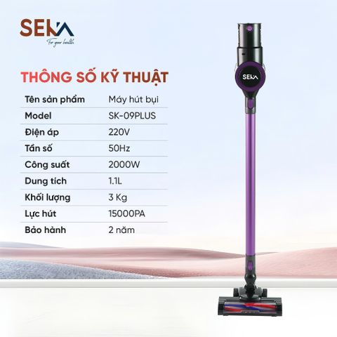 Máy Hút Bụi Cầm Tay SEKA SK-09MAX PLUS - Hút Bụi, Lau Sàn, Tự Động Làm Sạch Con Lăn, Bộ Lọc HEPA, Tiện Ích Dễ Sử Dụng