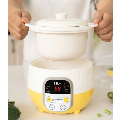 (Bảo Hành 1 Năm) Nồi Nấu Cháo Chậm SEKA SK6132 Dung Tích 0.8L, 6 Tính Năng, Hàng Chính Hãng