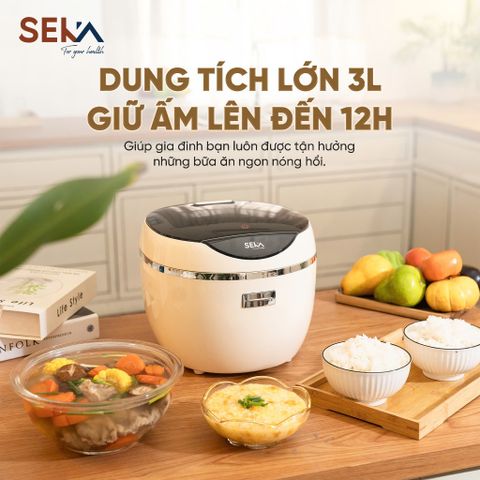 Nồi Cơm Điện Tách Đường SEKA SK1009 - Inox An Toàn 1.8L, 9 Chức Năng Đa Dạng, Bảo Vệ Sức Khỏe, Tặng Kèm Máy Vắt Cam LocknLock