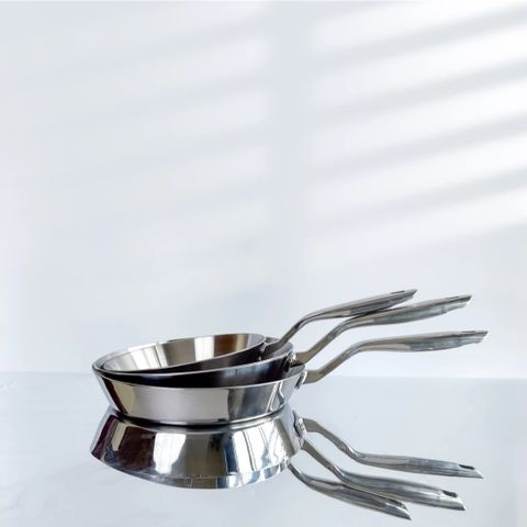 Chảo Cạn Inox 316 Cao Cấp Haatz 3 Lớp Liên Khối - Bảo Hành 5 Năm, Đa Năng Sử Dụng Cho Tất Cả Các Loại Bếp
