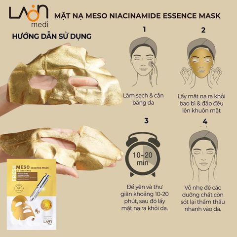 Hộp 10 miếng Mặt nạ Laonmedi Meso 30ml - Cấp ẩm và làm sáng da, kèm Kem Dưỡng Mắt 40ml chất lượng cao từ Hàn Quốc