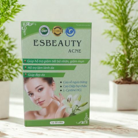 Viên Uống Esbeauty Acne - Giảm Nhờn, Ngừa Mụn, Phục Hồi Da Khỏe & Sáng - Giải Pháp Cho Da Dầu, Mụn Ẩn, Làm Đẹp Từ Bên Trong