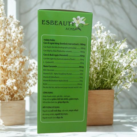 Viên Uống Esbeauty Acne - Giảm Nhờn, Ngừa Mụn, Phục Hồi Da Khỏe & Sáng - Giải Pháp Cho Da Dầu, Mụn Ẩn, Làm Đẹp Từ Bên Trong