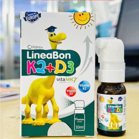 D3 K2 Xịt Lineabon 15ml - Hỗ Trợ Tăng Chiều Cao, Cải Thiện Hấp Thụ Canxi Cho Trẻ Em, Vitamin D3 Và K2 Thiên Nhiên