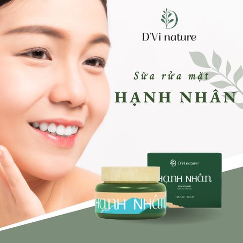 Sữa Rửa Mặt Hạnh Nhân DVi Nature - Làm Sạch Sâu Lỗ Chân Lông, Loại Bỏ Bụi Bẩn và Bã Nhờn, Dành Cho Da Nhờn, Mụn
