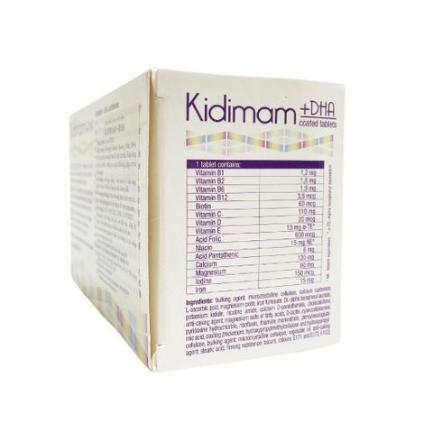 Vitamin Tổng Hợp Kidimam + DHA cho Bà Bầu - Bổ Sung Dinh Dưỡng Toàn Diện - Hộp 60 Viên Giúp Tăng Cường Sức Khỏe Mẹ và Bé