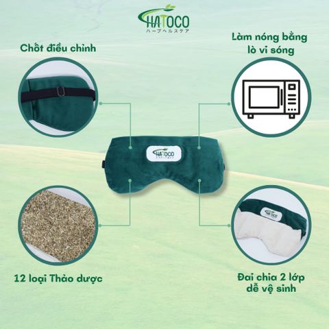 Túi Chườm Mắt Thảo Dược Hatoco Nóng Lạnh Giảm Đau Đầu, Thư Giãn, Giảm Quầng Thâm Mắt - Sản phẩm chăm sóc mắt Nhật Bản