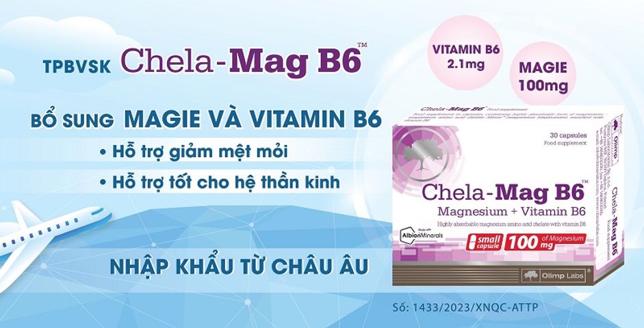 Viên Bổ Sung Magie và Vitamin B6 Olimp Labs Chela-Mag B6 30 Viên - Hỗ Trợ Sức Khỏe Hệ Thần Kinh và Cơ Bắp