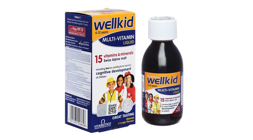 WELLKID Vitamin Tổng Hợp Cho Trẻ Em 150ml – Hỗ Trợ Tăng Cường Sức Khỏe Và Đề Kháng - Sản Phẩm Nhập Khẩu từ Anh Quốc