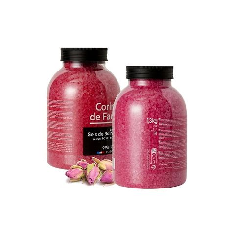 Muối tắm Corine de Farme - Hương Hoa Hồng 1.3Kg - Chăm sóc da, Thư giãn, Giảm stress, Đặc biệt cho mọi loại da