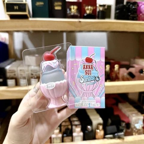 Nước Hoa Nhí - Anna Sui Ladies Sundae Pretty Pink EDT 5ml - Hương Ngọt Ngào, Thiết Kế Dễ Thương, Quà Tặng Thời Trang Cho Phái Đẹp