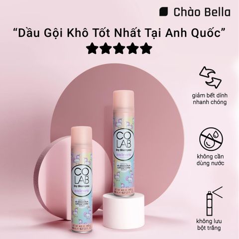 Combo 2 Dầu Gội Khô Colab Hương Unicorn 200ml & Original 50ml - Làm Sạch Tóc Nhanh Chóng, Bồng Bềnh Trong 5 Giây, An Toàn Cho Tóc