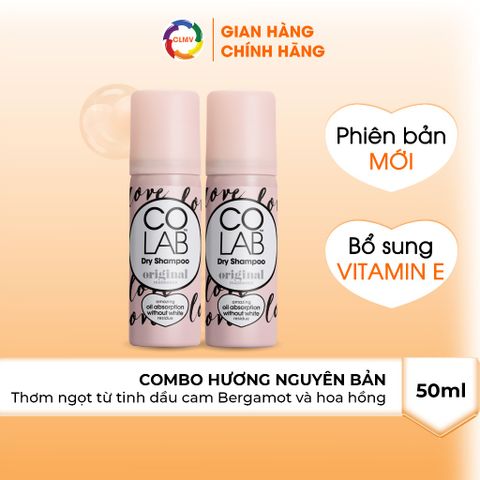 Combo 2 Dầu Gội Khô Colab Mini Hương Original 50ml - Làm Sạch Tóc Mềm Mịn Trong 5 Giây, Tiện Lợi Cho Du Lịch