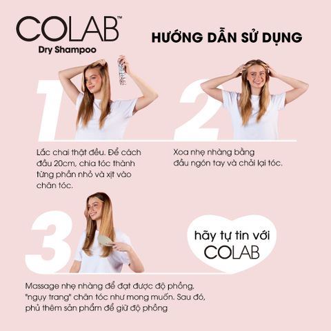 Dầu Gội Khô COLAB Extreme Volume 200ml - Phồng Tóc Gấp 5 Lần Với Hương Cam Chanh & Hoa Hồng, Giải Pháp Cho Tóc Bết Dầu