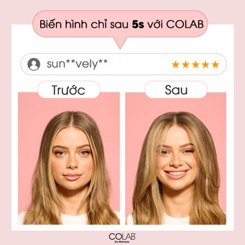 Dầu Gội Khô COLAB Extreme Volume 200ml - Phồng Tóc Gấp 5 Lần Với Hương Cam Chanh & Hoa Hồng, Giải Pháp Cho Tóc Bết Dầu