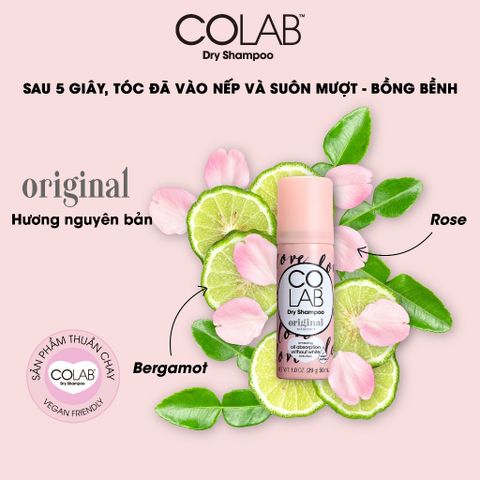 Dầu Gội Khô Colab Mini 50ml - Dầu gội du lịch, làm sạch tóc bồng bềnh chỉ trong 5 giây, không để lại vệt trắng, mùi hương lâu.