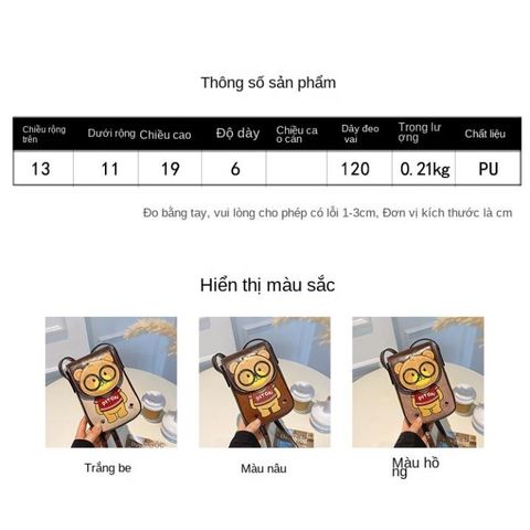 Túi Đeo Chéo Nữ Bill Bear Mini Dễ Thương - Thiết Kế Thời Trang Cao Cấp, Đựng Điện Thoại, Phù Hợp Khi Đi Chơi, Dã Ngoại