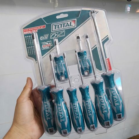 Bộ Tuốc Nơ Vít Dẹp & Bake 8 Chi Tiết Total THT250608 - Dụng Cụ Cầm Tay Chất Lượng Cao, Bền Bỉ Cho Sửa Chữa và Lắp Ráp