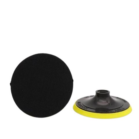 Đế Nhựa Chà Nhám 4 inch - Đế ABS Chất Lượng Cao cho Máy Mài và Giấy Nhám, Dễ Dàng Thay Thế, Màu Đen Vàng