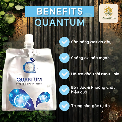 Nước Khoáng Hydrogen Quantum - Chống Oxy Hóa, Trung Hòa Axit, Bổ Sung Khoáng Chất, 5 Túi 350mL - Giải Pháp Sức Khỏe Từ Bên Trong