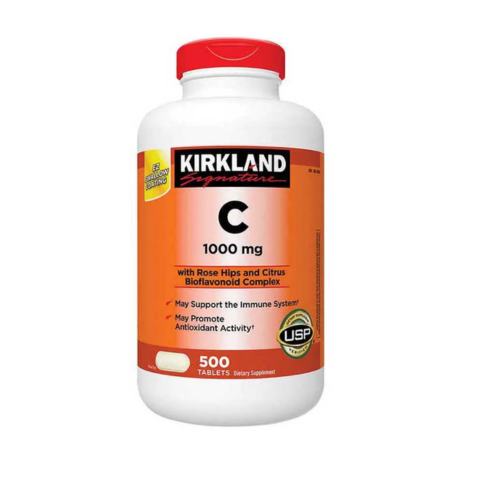 Vitamin C 1000mg Kirkland Signature - Hỗ trợ miễn dịch, làm đẹp da, hộp 500 viên - Thực phẩm chức năng của Mỹ