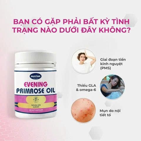 Viên Uống Tinh Dầu Hoa Anh Thảo Austar Evening Primrose Oil 1000mg - Hỗ Trợ Cân Bằng Nội Tiết Tố và Làm Đẹp Da (60 Viên)