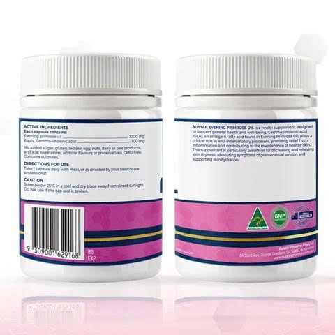 Viên Uống Tinh Dầu Hoa Anh Thảo Austar Evening Primrose Oil 1000mg - Hỗ Trợ Cân Bằng Nội Tiết Tố và Làm Đẹp Da (60 Viên)