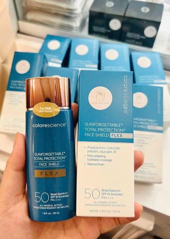Kem Chống Nắng Trang Điểm SPF 50 Colorescience Face Shield Flex - Fair 55ml, Bảo Vệ Da, Nâng Tông, Chống Nắng Tốt, Makeup Hàng Ngày