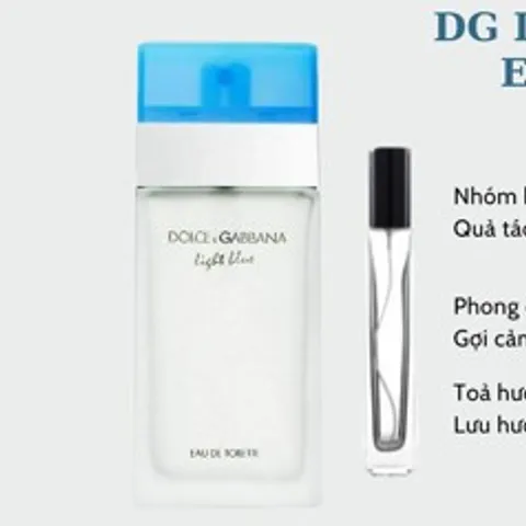 Nước Hoa Dolce & Gabbana Light Blue Nữ 10ml - Hương Hoa Cỏ Trái Cây Tươi Mát, Phong Cách Năng Động, Hiện Đại, Quà Tặng Đặc Biệt