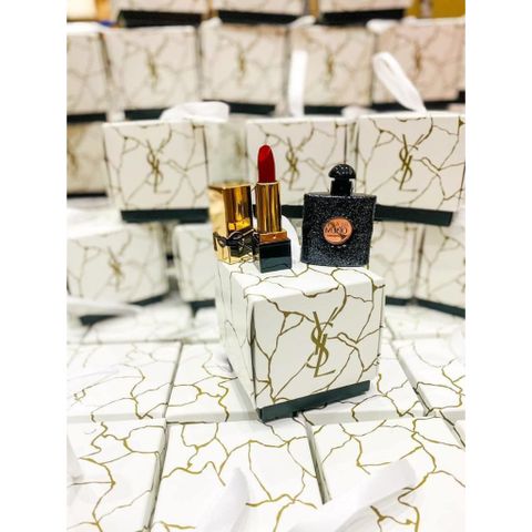 Bộ Sản Phẩm Làm Đẹp YSL: Nước Hoa Black Opium Gợi Cảm & Son Rouge Muse Sang Trọng - Quà Tặng Thời Trang Hấp Dẫn
