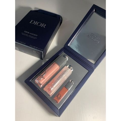 Bộ sản phẩm Son Dưỡng Môi Dior Addict Lip Glow 001 & Maximizer 038 - 3 Cây Mini Sang Trọng Dưỡng Môi Mướt Mịn