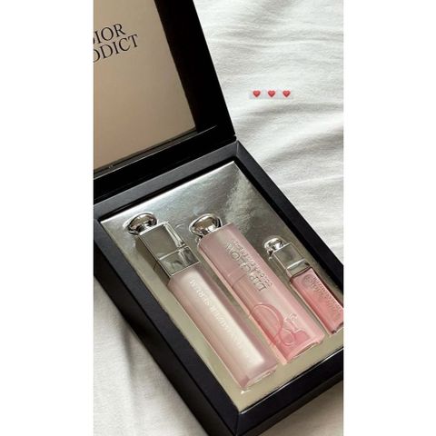 Bộ sản phẩm Son Dưỡng Môi Dior Addict Lip Glow 001 & Maximizer 038 - 3 Cây Mini Sang Trọng Dưỡng Môi Mướt Mịn