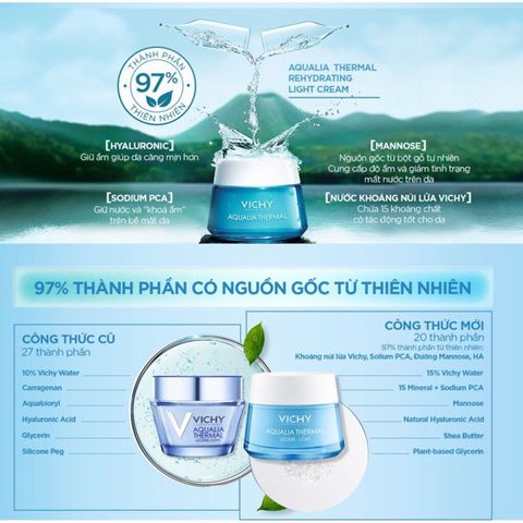 Gel Dưỡng Ẩm Vichy Aqualia Thermal - Cung Cấp Nước Cho Da 48h, Giúp Da Căng Mịn, Mềm Mượt, Thành Phần Thiên Nhiên, An Toàn Cho Da Nhạy Cảm
