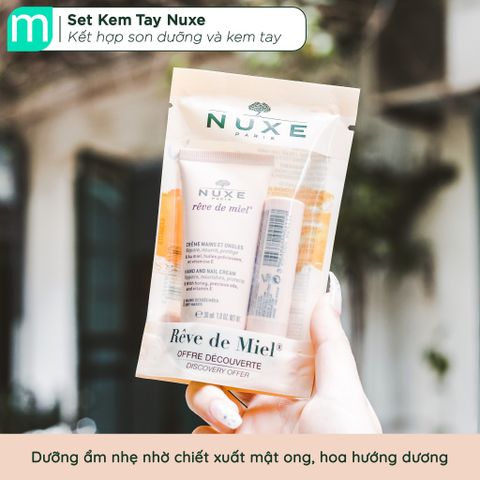 Bộ Dưỡng Ẩm Nuxe Reve De Miel – Son Dưỡng Môi & Kem Dưỡng Tay 30ml – Sản Phẩm Thiên Nhiên Đẹp Da, Mềm Mịn, Ngăn Ngừa Lão Hóa