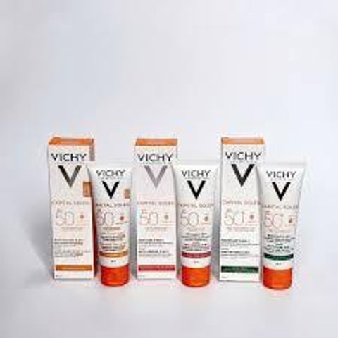 Kem Chống Nắng Vichy Capital Soleil 3in1 SPF50 50ml - Bảo Vệ Da, Giảm Lão Hóa, Dành Cho Da Nhạy Cảm, Chống UVA/UVB Tối Ưu