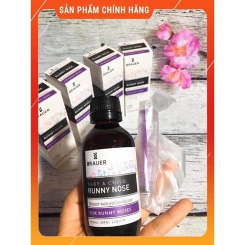 Siro Sổ Mũi Brauer Runny Nose 100ml - Thảo Dược Thiên Nhiên Cho Bé Từ 6 Tháng, An Toàn, Dễ Uống, Hiệu Quả Nhanh Chóng