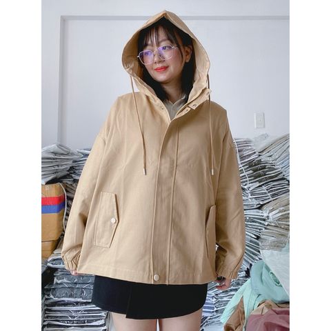 Áo Khoác Chống Nắng Kaki Cao Cấp A007 Có Mũ, Form Rộng Hàn Quốc - Thời Trang Nữ Tiện Lợi, Dễ Phối, Lamo Home