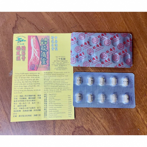 Viên Uống Hỗ Trợ Xương Khớp Nhân Sâm Tê Thống Linh 20 Viên - Giảm Đau Viêm Khớp, Tê Bì Chân Tay, Hàng Chính Hãng