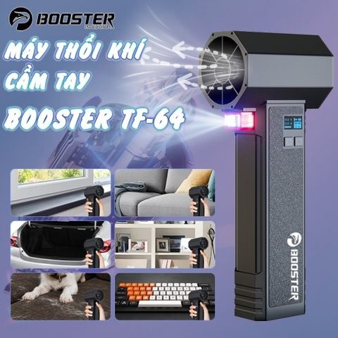 Máy tạo gió, thổi bụi, nước, lá cây cầm tay Booster TF-64 - tốc độ cao, có đèn soi, pin sạc