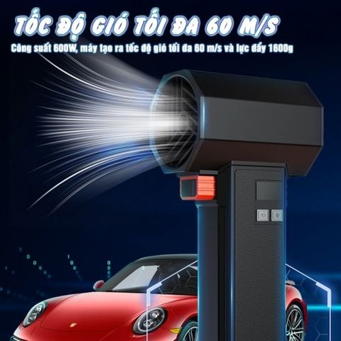 Máy tạo gió, thổi bụi, nước, lá cây cầm tay Booster TF-64 - tốc độ cao, có đèn soi, pin sạc
