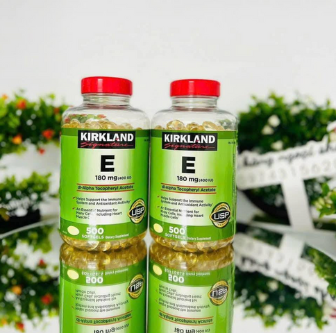 Vitamin E Thiên Nhiên 400 I.U Kirkland Signature 500 Viên - Hỗ trợ sức khỏe và làm đẹp da, chống lão hóa hiệu quả