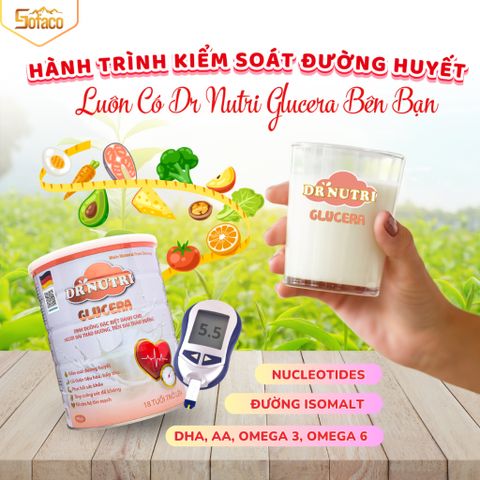 Sữa Bột Dr Nutri Glu.cera Cho Người Tiểu Đường - Ổn Định Đường Huyết, Ngăn Ngừa Biến Chứng, Hương Vị Ngon Miệng 900G