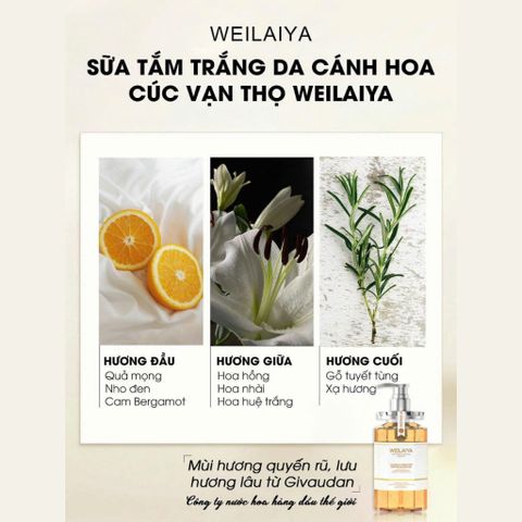 Sữa Tắm Trắng Da Cánh Hoa Cúc Vạn Thọ Weilaiya 450ml - Dưỡng Da Mịn Màng, Chống Viêm, Làm Sáng Tông Da, Chăm Sóc Toàn Thân