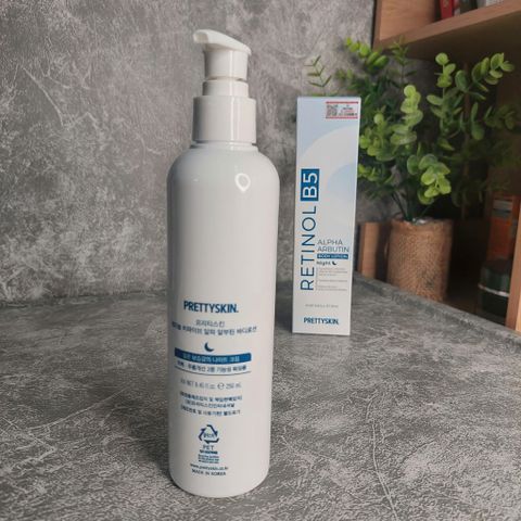 Kem Dưỡng Trắng Da Ban Đêm Pretty Skin Retinol B5 250ml - Tái Tạo, Phục Hồi, Giảm Nếp Nhăn, Cung Cấp Độ Ẩm