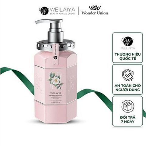 Sữa Tắm Trắng Da Hương Hoa Trà Weilaiya 450ml - Dưỡng Sáng Làn Da, Niacinamide & Công Nghệ SYM WHITE 377, Hương Thơm Sang Trọng