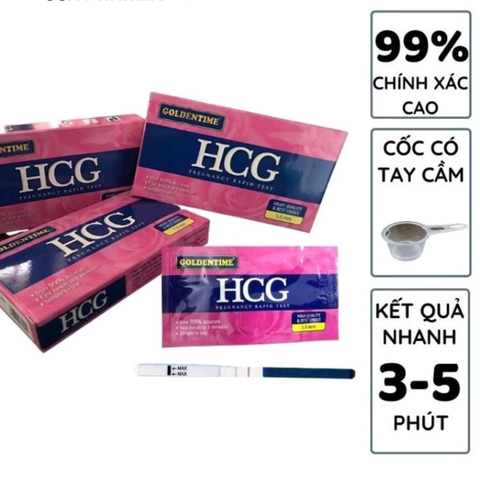 Que Thử Thai HCG Goldentime - Phát Hiện Mang Thai Nhanh Chóng Chính Xác 99.9% - Dụng Cụ Hỗ Trợ Bà Bầu