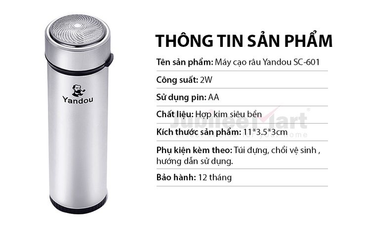 Máy Cạo Râu Mini Đa Năng Jubilee Mart Sạc Pin Sang Trọng Mạ Bạc - Dễ Dàng Mang Theo, Chống Thấm Nước, Cạo Râu Chính Hãng