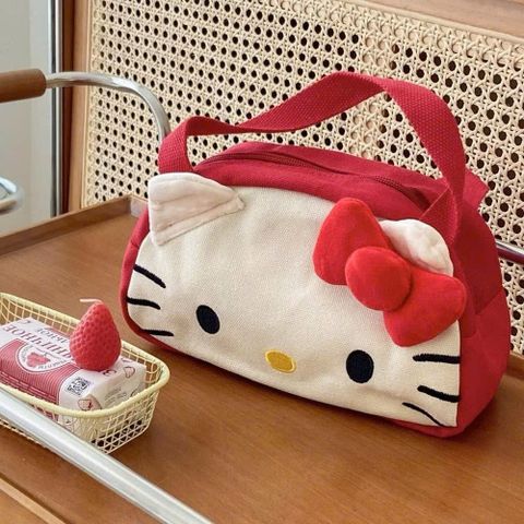 Túi Đựng Mỹ Phẩm Du Lịch Hello Kitty - Túi Chất Liệu Vải Canvas Dễ Thương Cho Phái Đẹp, Quà Tặng Lý Tưởng
