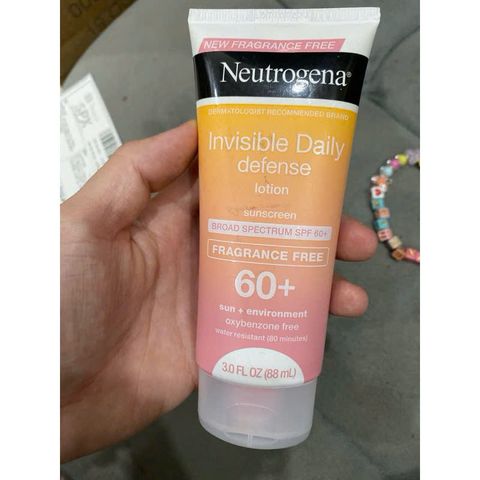 Kem Chống Nắng Không Mùi Neutrogena Invisible Daily Defense Lotion SPF60 88ml - Bảo Vệ Da Mặt và Body, Chống UVA/UVB, Dưỡng Ẩm, Không Gây Mụn