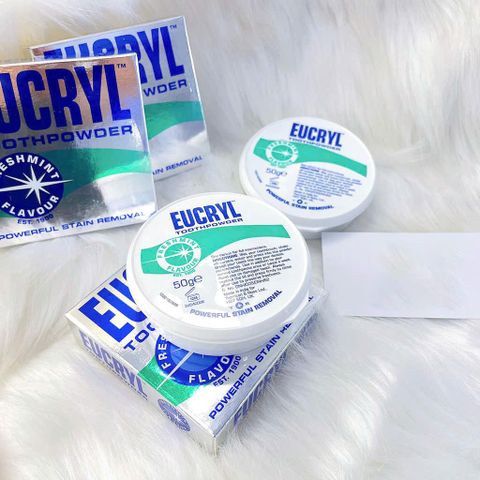 Bột Đánh Răng Tẩy Trắng Eucryl 50g - Giúp Trắng Răng, Loại Bỏ Mảng Bám Ố Vàng Từ Thực Phẩm và Đồ Uống
